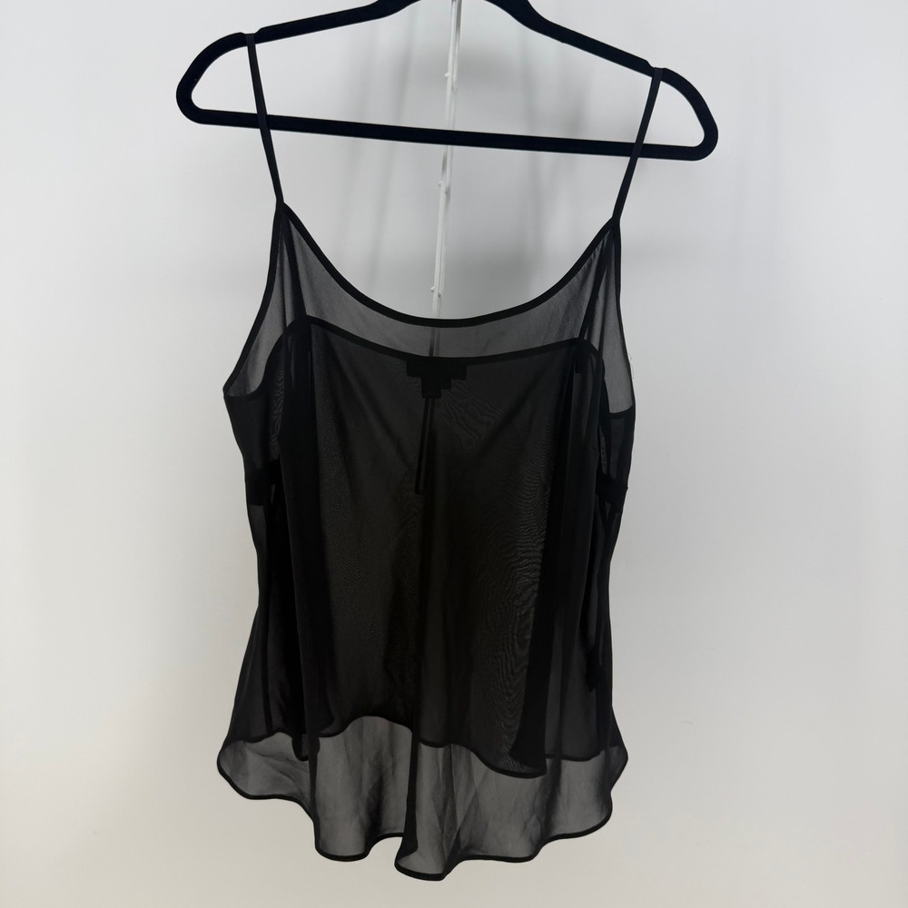 **Sheer Black Spaghetti Strap Cami Top**